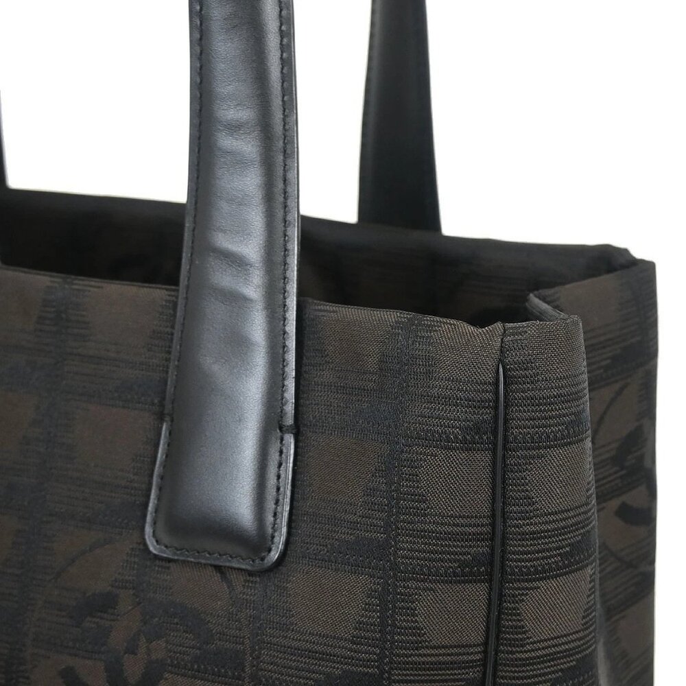 Chanel Brown Black Jacquard Nylon Travel Line Tote Bag 135468 - Picture 7 of 10